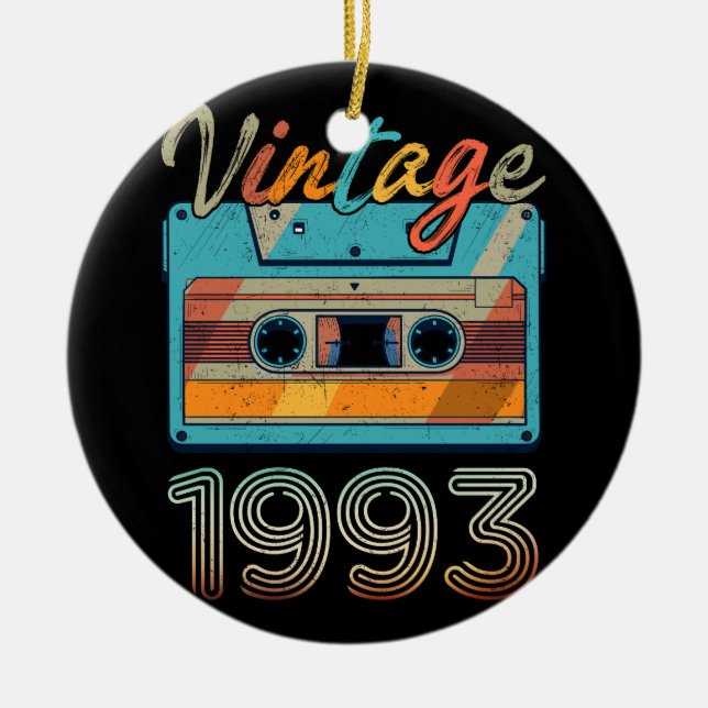 Adorno De Cerámica Vieja Cinta Cassette Retro 30 cumpleaños 30 (Frente)