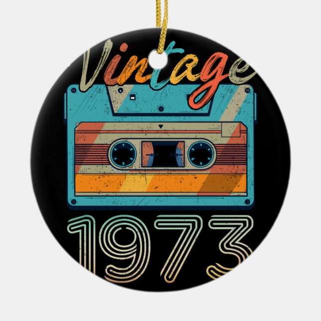 Adorno De Cerámica Vieja Cinta Cassette Retro 50º cumpleaños 50 (Frente)