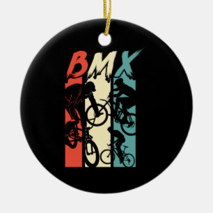 Adorno De Cerámica Viejo Retro BMX Bicicleta Freestyle Stunt Biker
