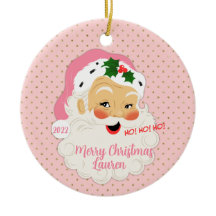 Viejo Santa de la moda - Puntos de Polka Oro Rosa