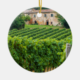 Adorno De Cerámica Viejo viñedo toscano y Villa