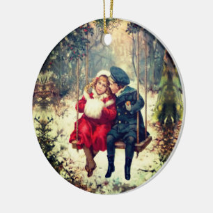 Adorno De Cerámica Viejos Navidades Vintage de invierno