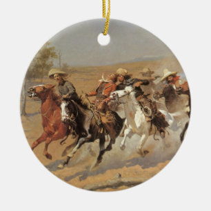 Adorno De Cerámica Viejos Vaqueros, A Dash For Timber de Remington