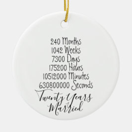 Adorno De Cerámica Vigésimo aniversario 20 año boda casado