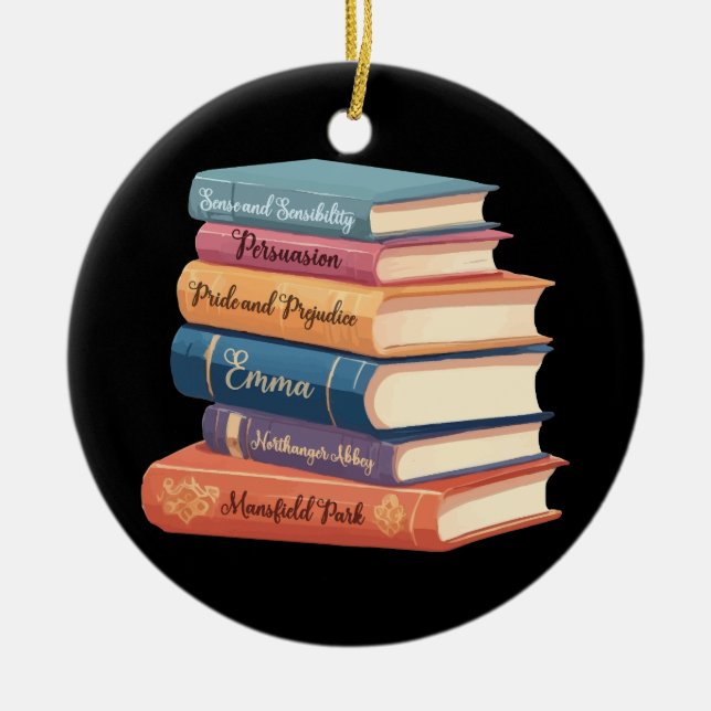 Adorno De Cerámica VII Novelas de Jane Austen (Frente)