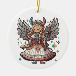 Adorno De Cerámica Viking Navidades Angel
