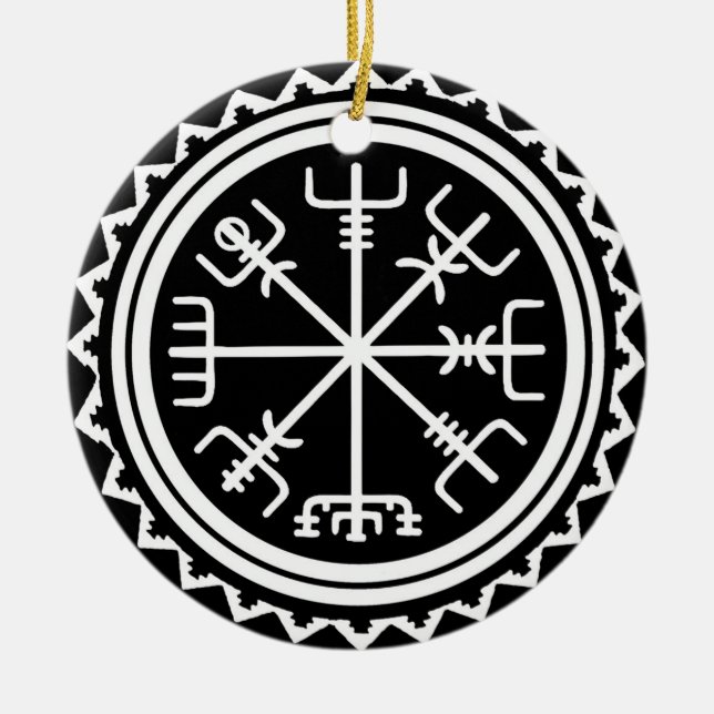 Adorno De Cerámica Viking Vegvisir Compass (Frente)