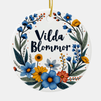 Adorno De Cerámica Vilda Blommor Swedish Wildflower Ornament