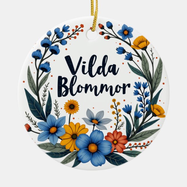 Adorno De Cerámica Vilda Blommor Swedish Wildflower Ornament (Frente)