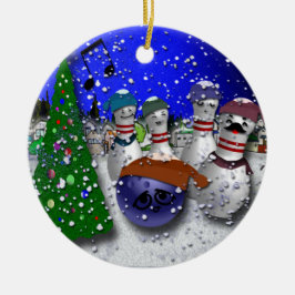 Adorno De Cerámica Villancico del navidad de los bolos