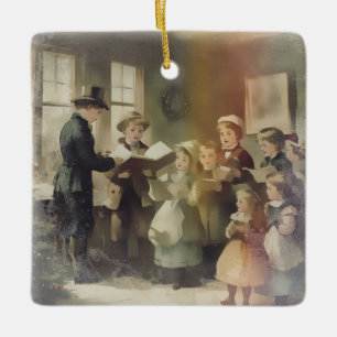 Adorno De Cerámica Villancicos de Navidad de hace mucho tiempo