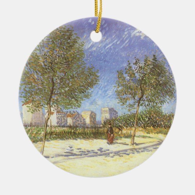 Adorno De Cerámica Vincent van Gogh - A las afueras de París (Frente)