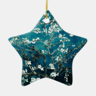 Adorno De Cerámica Vincent Van Gogh Almond Blossoms Oscuro Verde azul