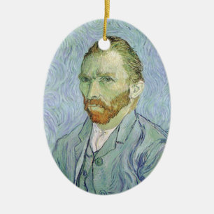 Adorno De Cerámica Vincent van Gogh - Autorretrato de Van Gogh en azu