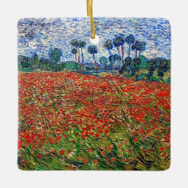 Adorno De Cerámica Vincent van Gogh - Campo de amapola (Anverso)