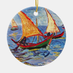 Adorno De Cerámica Vincent Van Gogh - El Mar En Saintes Maries