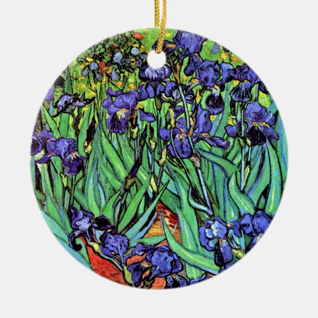 Adorno De Cerámica Vincent Van Gogh - Irises - Bella Artes de los ama (Frente)