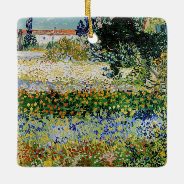 Adorno De Cerámica Vincent van Gogh - Jardín de flores (Anverso)