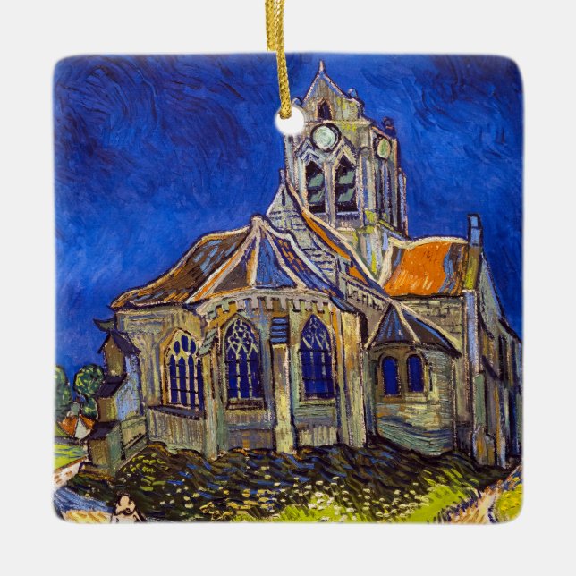 Adorno De Cerámica Vincent van Gogh - La Iglesia de Auvers (Anverso)