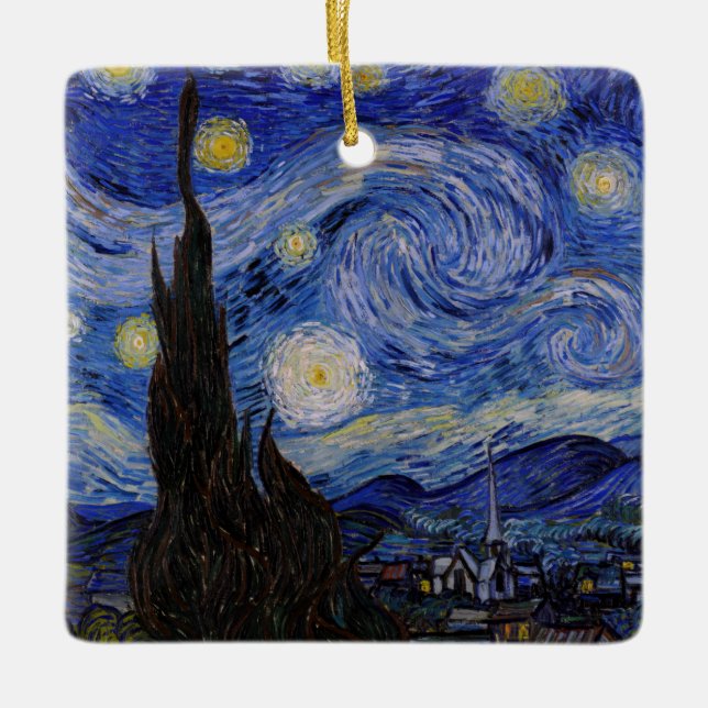 Adorno De Cerámica Vincent Van Gogh - La noche estrellada (Anverso)