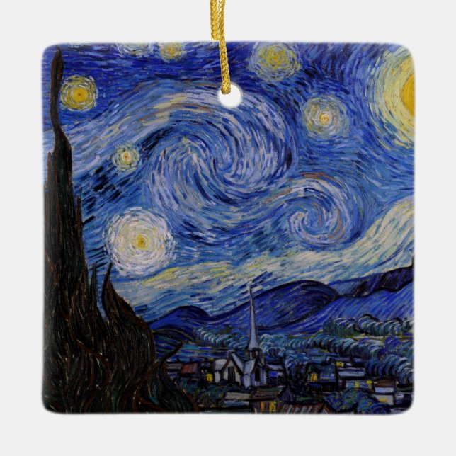 Adorno De Cerámica Vincent Van Gogh - La noche estrellada (Anverso)
