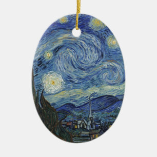 Adorno De Cerámica Vincent van Gogh  Noche estrellada, junio de 1889