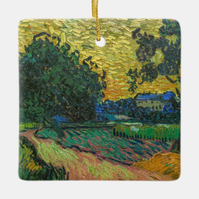 Adorno De Cerámica Vincent van Gogh - Paisaje en Crepúsculo (Anverso)