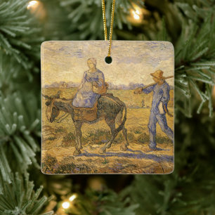 Adorno De Cerámica Vincent van Gogh - Pareja de campesinos yendo al t