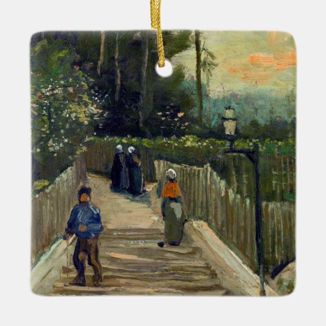 Adorno De Cerámica Vincent van Gogh - Sendero inclinado en Montmartre (Anverso)
