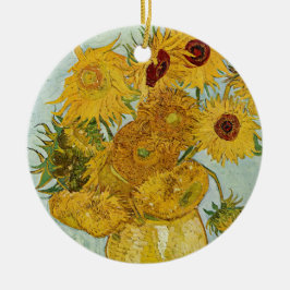 Adorno De Cerámica Vincent Van Gogh - Vase con doce girasoles