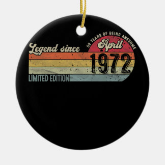 Adorno De Cerámica Viñeta 50.ª leyenda de cumpleaños desde abril de 1