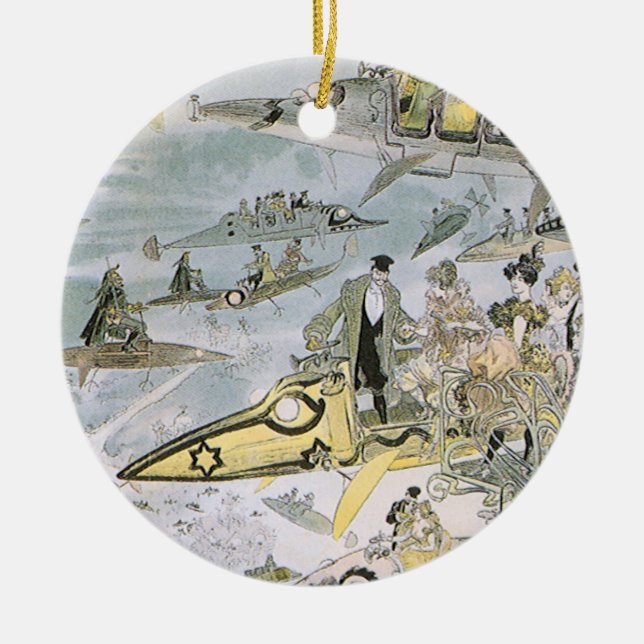 Adorno De Cerámica Viñeta Ciencia Ficción Carros Futuristas, taxis (Frente)