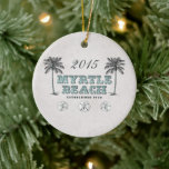 Adorno De Cerámica Viñeta personalizada Myrtle Beach South Carolina<br><div class="desc">El Viejo Ornamento De Navidad De 1938,  Personalizado Vintage Victorian Myrtle Beach South Carolina.</div>