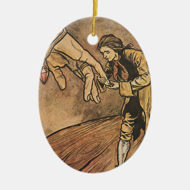 Adorno De Cerámica Viñetas de Gulliver de Arthur Rackham (Frente)