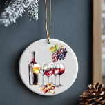 Adorno De Cerámica Viñetería de uva de Wine Lover<br><div class="desc">Este diseño se puede personalizar eligiendo la opción Editar diseño. También puede transferir a otros artículos. Póngase en contacto conmigo en colorflowcreations@gmail.com o utilice la opción de chat en la parte superior de la página si desea tener este diseño en otro producto o necesita ayuda. Ver más de mis diseños...</div>