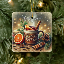 Adorno De Cerámica Vino extraído del mercado navideño tradicional