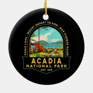 ADORNO DE CERÁMICA VINTAGE ACADIA PARQUE NACIONAL KEEPSAKE VACACIONES