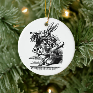 Adorno De Cerámica Vintage Alice en Wonderland Conejo Blanco como her