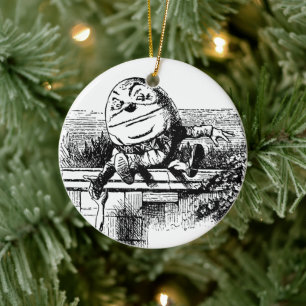 Adorno De Cerámica Vintage Alice en Wonderland, Humpty Dumpty en la p