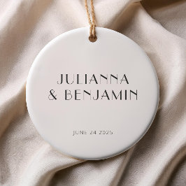 Adorno De Cerámica Vintage Art Deco White Simple Wedding