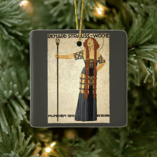 Adorno De Cerámica Vintage Art Nouveau Richard Strauss-Woche, Múnich