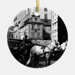 Adorno De Cerámica Vintage Austria Viena Dreimaderlhaus Fiaker