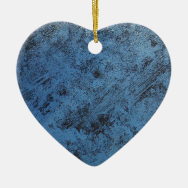 Adorno De Cerámica Vintage azul brillante (Frente)