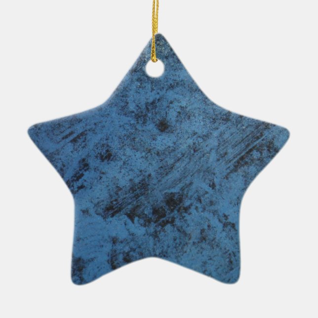Adorno De Cerámica Vintage azul brillante (Frente)