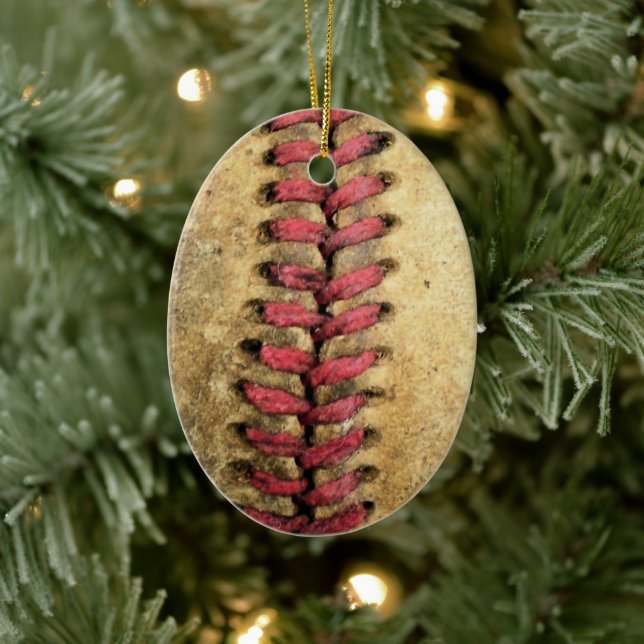 Adorno De Cerámica Vintage Baseball (Árbol)