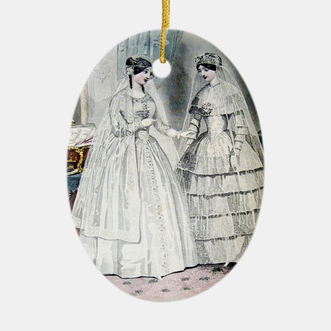 Adorno De Cerámica Vintage Bride Boda (Frente)