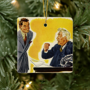 Adorno De Cerámica Vintage Business, Director Ejecutivo de Mad Emplea