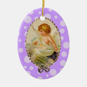 Adorno De Cerámica Vintage Cherub