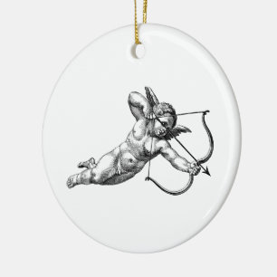 Adorno De Cerámica Vintage Cherub Angel Cupid Love