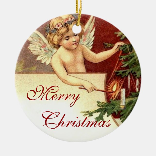 Adorno De Cerámica Vintage Christmas (Frente)